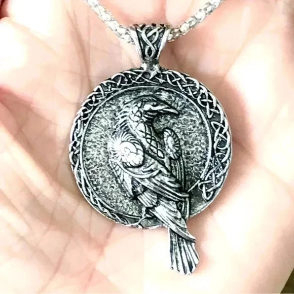 Phoenix Bird Celtic Knot Stainless Steel Silver Necklace New - Picture 1 of 4